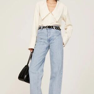 WeWoreWhat Cream Collared Top